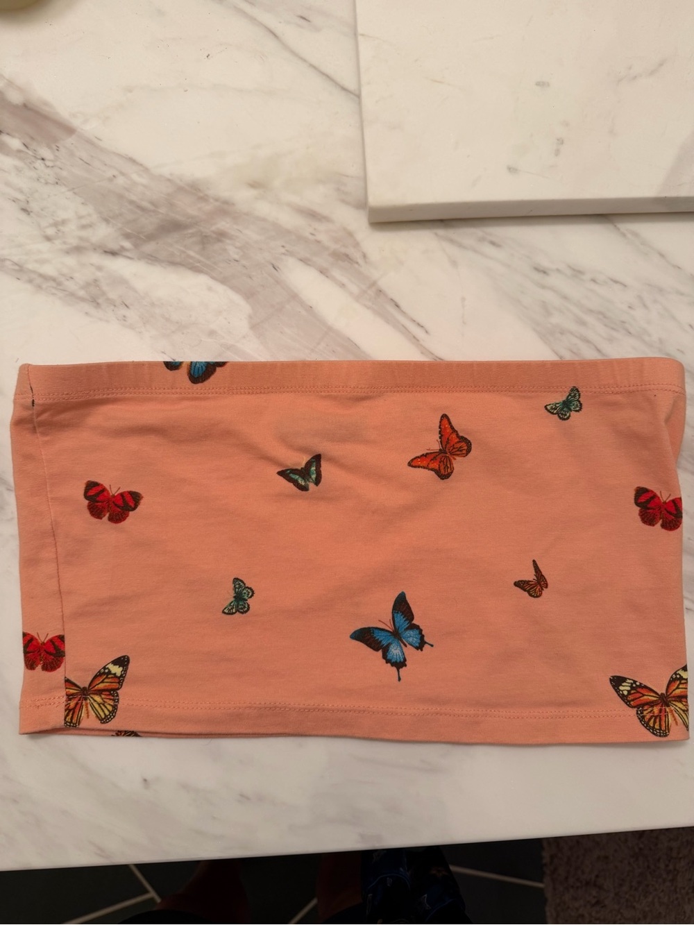 Forever 21 Peach Buterfly Bandeau Top